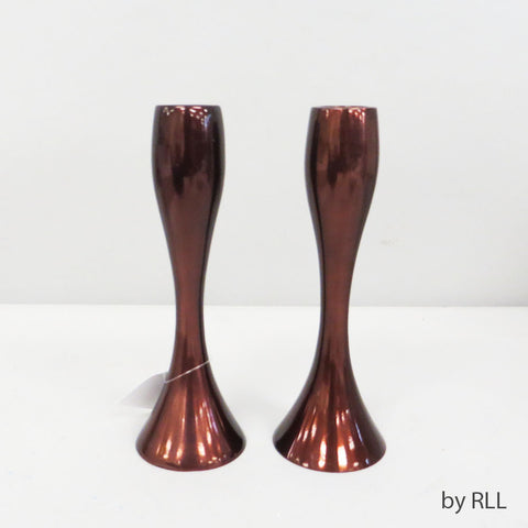 7" Contemporary Copper Candlesticks